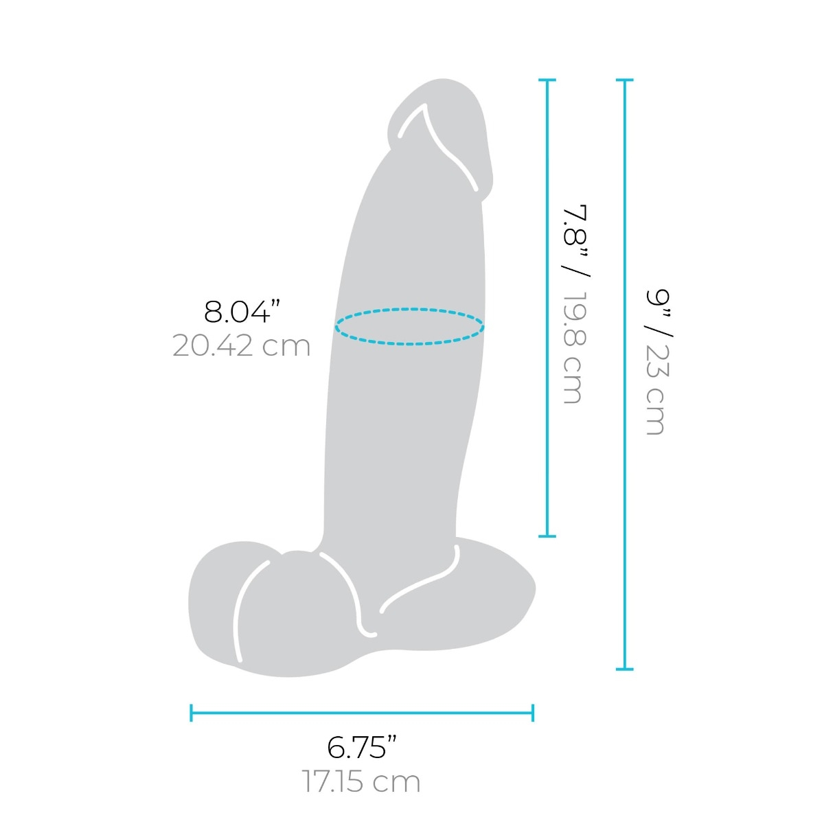 slipskin realistic silicone dildo - 9" girthy cream