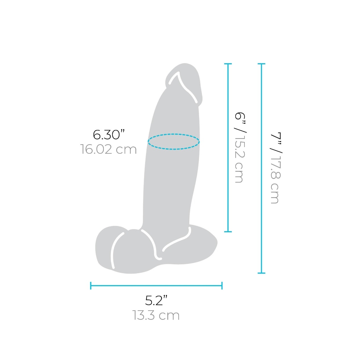 slipskin realistic silicone dildo - 7" girthy cream