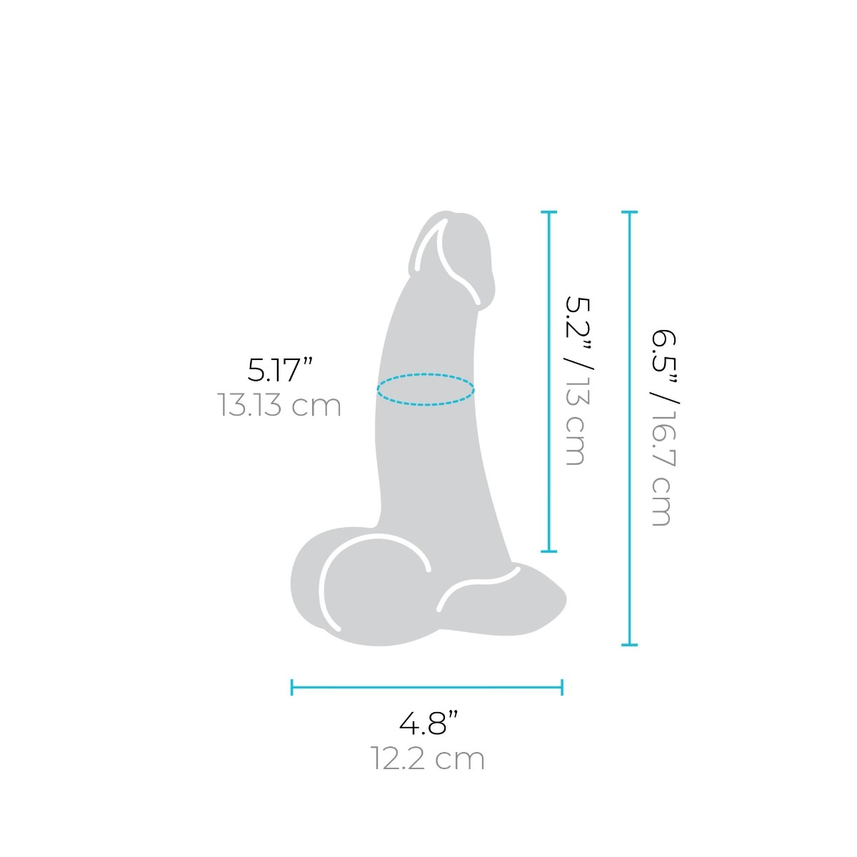 slipskin realistic silicone dildo - 6.5" curvy cream