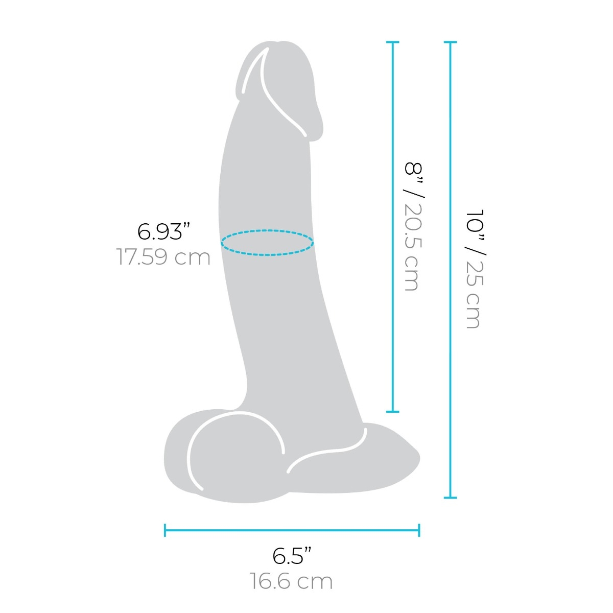 slipskin realistic silicone dildo - 10" curvy mocha