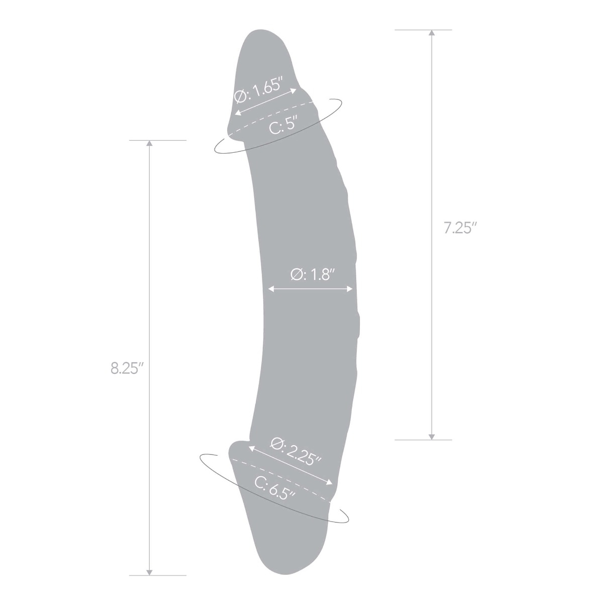10.5” Girthy Realistic Glass Double Dong