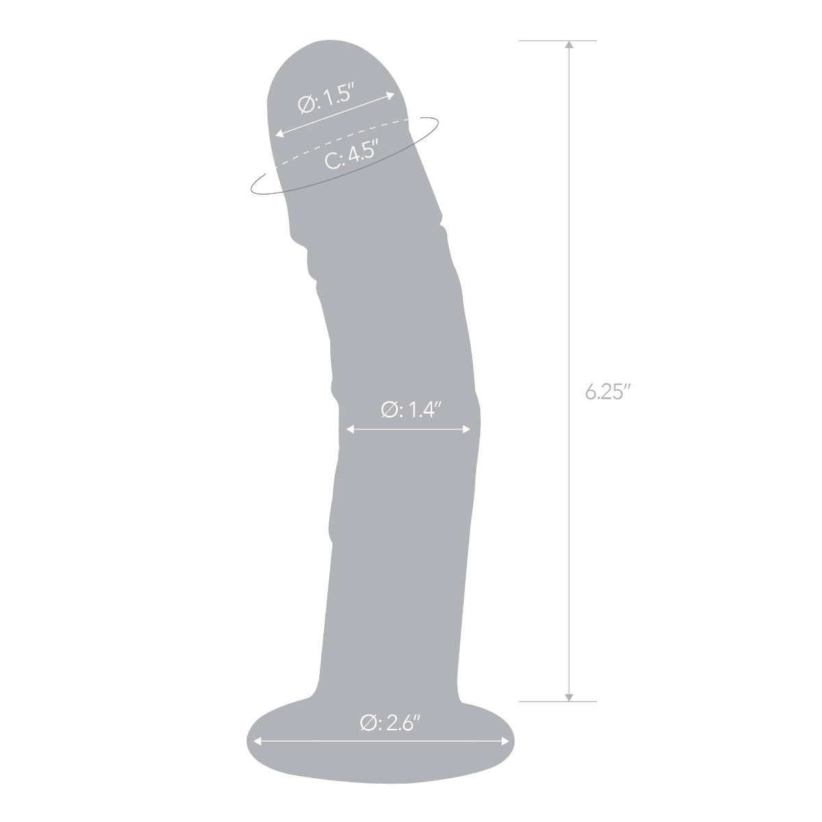 7” curved realistic glass dildo with veins