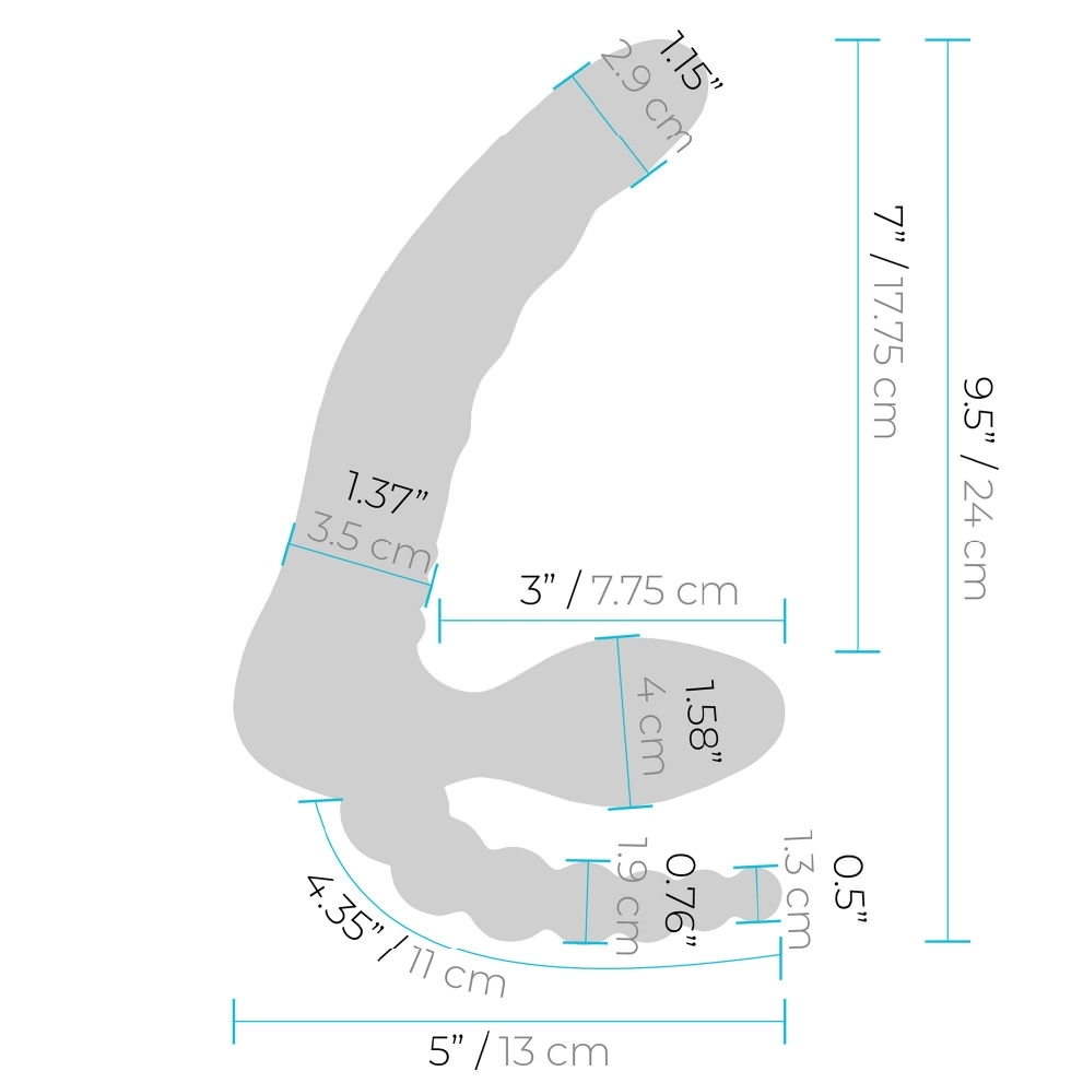 Pegasus 7” Remote Control Strapless Double Penetration Silicone Strap On |  b-Vibe