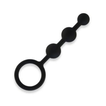 seamless silicone anal beads - black