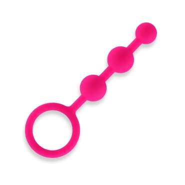 3 seamless silicone anal beads  - pink