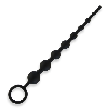 9 seamless silicone anal beads - black