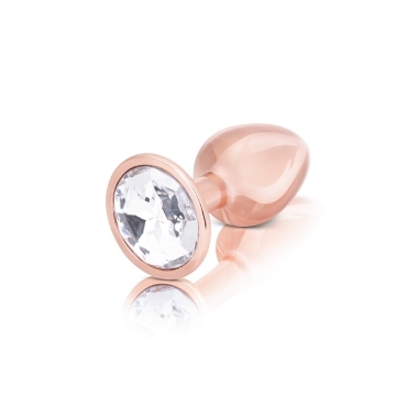 rose gold anal plug with clear stone