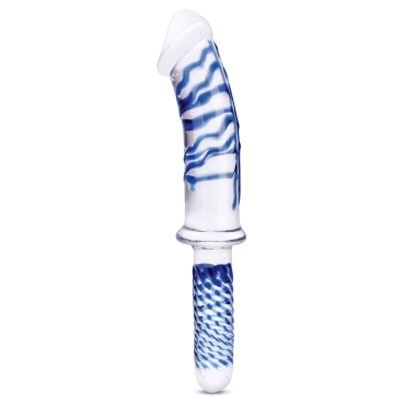 11” realistic double-ended glass dildo with handle