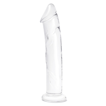 12” glass dildo with veins & flat base