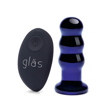 3.5” rechargeable remote-controlled vibrating beaded butt plug