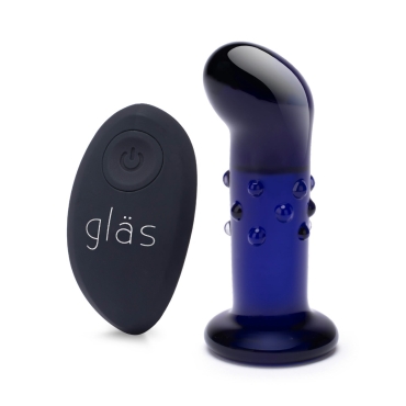 4” rechargeable remote-controlled vibrating dotted butt plug