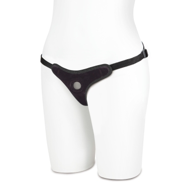 black velvet bikini strap-on harness