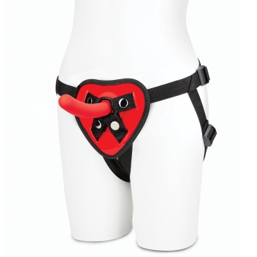 red heart strap-on harness & 5” dildo set